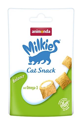 Milkies Katzensnack mit Milch - Balance (12 x 30g), getreidefreie Knusperkissen Milch Katzensnacks für erwachsene Katzen von animonda von animonda Milkies