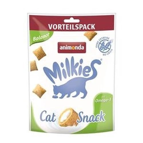 Milkies Katzensnack mit Milch - Balance (6 x 120g), getreidefreie Knusperkissen Milch Katzensnacks für erwachsene Katzen von animonda von animonda Milkies