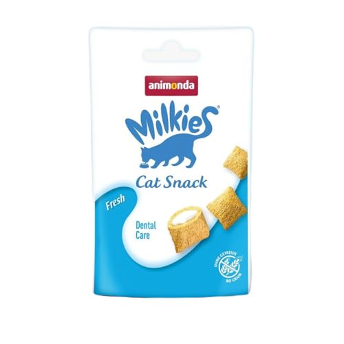 Milkies Katzensnack mit Milch - Fresh (6 x 120g), getreidefreie Knusperkissen Milch Katzensnacks für erwachsene Katzen von animonda von animonda Milkies