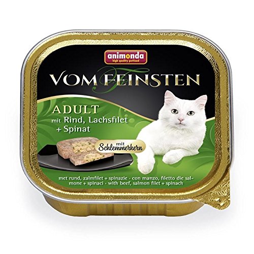 Animonda Cat Vom Feinsten mit Schlemmerkern mit Rind, Lachsfilet & Spinat 100g von animonda Vom Feinsten