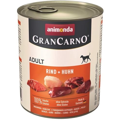 Animonda GranCarno Adult Rind & Huhn 800g - Sie erhalten 6 Packung/en; Packungsinhalt 0,8 kg von animonda Vom Feinsten