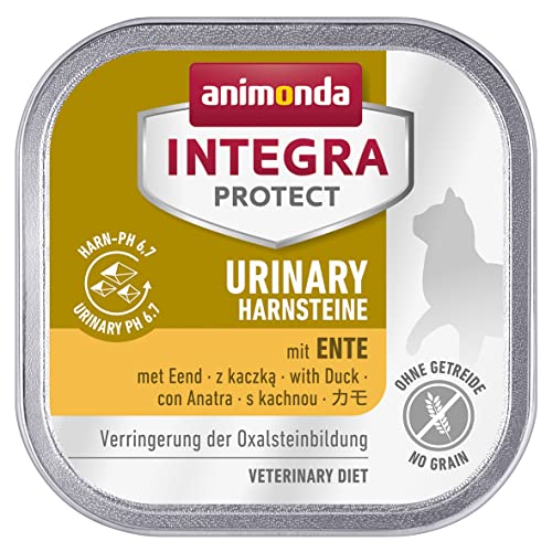 animonda INTEGRA PROTECT Katzenfutter nass Urinary Oxalstein Ente (16 x 100g), vom Tierarzt empfohlen bei Harnsteinen, mit Veterinären entwickeltes Diätalleinfutter für erwachsene Katzen von Animonda Integra Protect