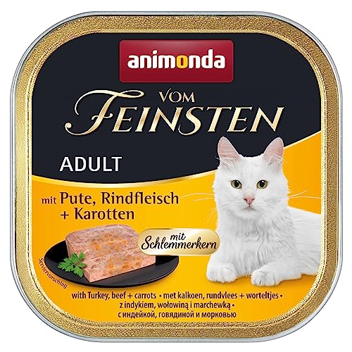 vom Feinsten mit Schlemmerkern in Pute & Rindfleisch + Karotten (32 x 100g), Katzenfutter nass ohne Getreide und Zucker von animonda, mitfrischen, fleischlichen Zutaten von animonda Vom Feinsten