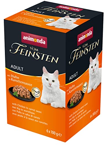 vom Feinsten Katzenfutter nass mit Huhn in Karottensauce (6 x 100g), Katzenfutter nass ohne Getreide und Zucker von animonda, mitfrischen, fleischlichen Zutaten von animonda Vom Feinsten