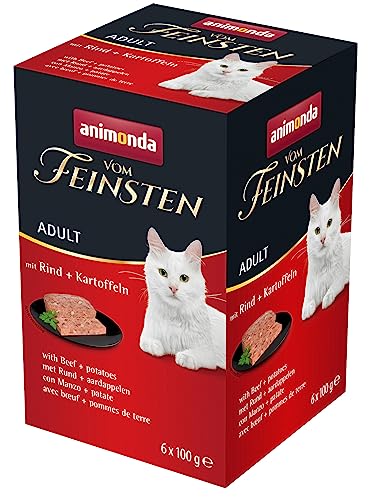 vom Feinsten Katzenfutter nass mit Rind + Kartoffeln (6 x 100g), Katzenfutter nass ohne Getreide und Zucker von animonda, mitfrischen, fleischlichen Zutaten von animonda Vom Feinsten