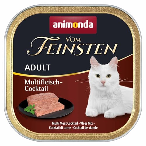 vom Feinsten Katzenfutter nass mit Multfleisch-Cocktail (32 x 100 g), Katzenfutter nass ohne Getreide und Zucker von animonda, mitfrischen, fleischlichen Zutaten von animonda Vom Feinsten