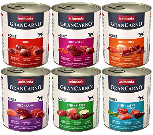 animonda Gran Carno adult Hundefutter, Nassfutter für erwachsene Hunde, Herzhafte Variation, 6 x 800 g von animonda Vom Feinsten