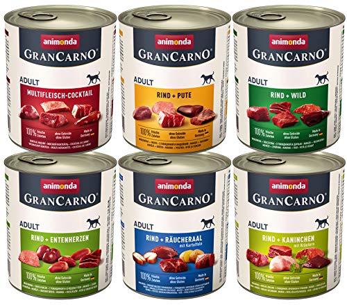 animonda Gran Carno adult Hundefutter, Nassfutter für erwachsene Hunde, Kräftige Variation, 6 x 800 g von animonda Vom Feinsten