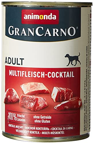 GranCarno Hunde Nassfutter Multifleisch-Cocktail (6 x 400 g), Hundefutter nass ohne Getreide und Zucker von animonda, für ausgewachsene Hunde, mit frischen fleischlichen Zutaten von Grancarno