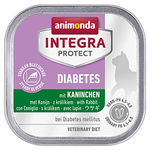 animonda INTEGRA PROTECT Diabetes mit Kaninchen (16 x 100 g), Katzen Diätfutter bei Diabetes mellitus, Diabetes Katzenfutter für zuckerkranke Katzen, Nassfutter für Katzen ohne Zucker von Animonda Integra Protect