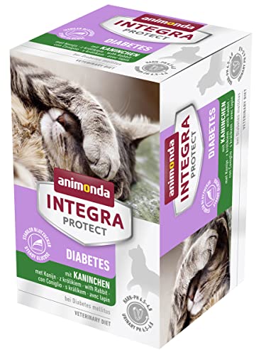 animonda INTEGRA PROTECT Katzenfutter nass Diabetes Kaninchen (6 x 100g), vom Tierarzt empfohlen bei Diabetes mellitus, mit Veterinären entwickeltes Diätalleinfutter für erwachsene Katzen von Animonda Integra Protect