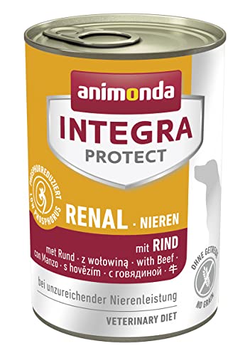 animonda INTEGRA PROTECT Hundefutter nass Renal (Niere) mit Rind (6 x 400g), von Veterinären empfohlen bei Niereninsuffizienz, Hochwertiges Diätalleinfutter für Hunde gegen Nierenprobleme von Animonda Integra Protect