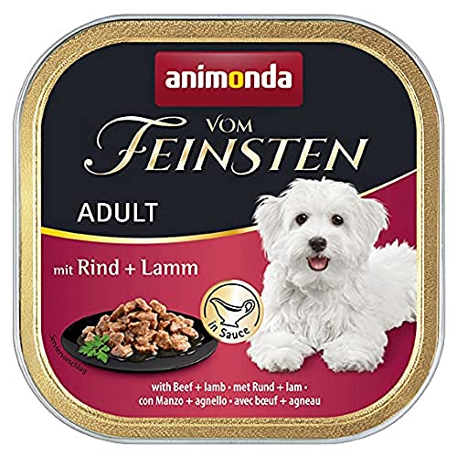 vom Feinsten Hundefutter nass mit Rind + Lamm in Sauce (22 x 150g), Hundefutter ohne Getreide und Zucker von animonda, mitfrischen, fleischlichen Zutaten von animonda Vom Feinsten