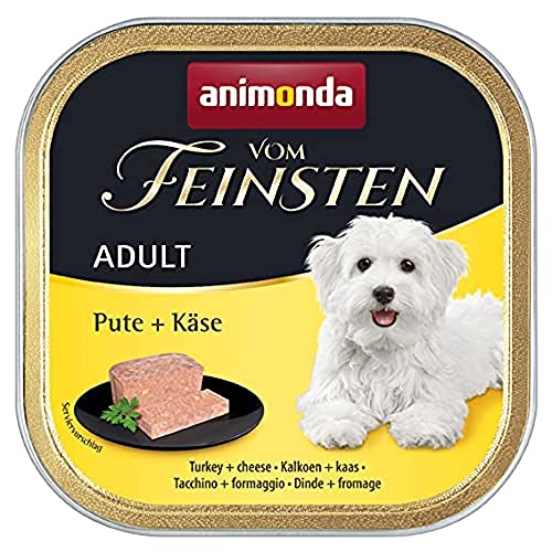 animonda Vom Feinsten Adult Hundefutter, Nassfutter für ausgewachsene Hunde, Light Lunch Pute + Käse, 22 x 150 g von animonda Vom Feinsten