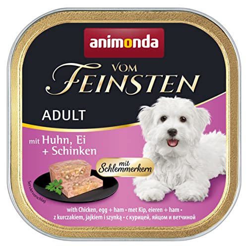 vom Feinsten Hundefutter nass mit Schlemmerkern mit Huhn+Ei + Schinken+Banana+Aprikose (22 x 150g), Hundefutter nass ohne Getreide und Zucker von animonda von animonda Vom Feinsten