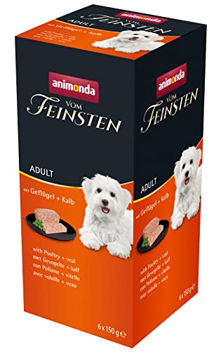 vom Feinsten Hundefutter nass mit Geflügel + Kalb (6 x 150g), Hundefutter ohne Getreide und Zucker von animonda, mitfrischen, fleischlichen Zutaten von animonda Vom Feinsten