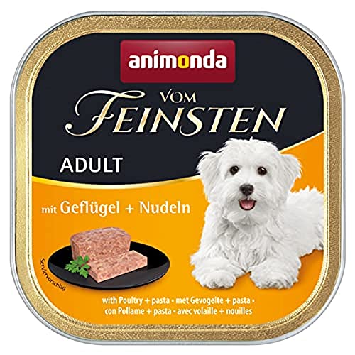 animonda Vom Feinsten Adult Hundefutter, Nassfutter für ausgewachsene Hunde, mit Geflügel + Nudel, 22 x 150 g von animonda Vom Feinsten