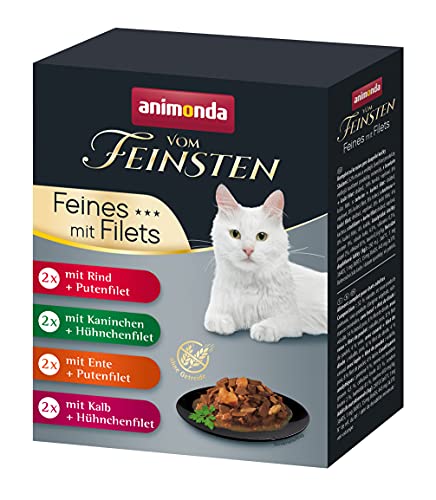 animonda Vom Feinsten adult Katzenfutter, Nassfutter für ausgewachsene Katzen, Feine Vielfalt mit Filets 8 x 85 g von animonda Vom Feinsten