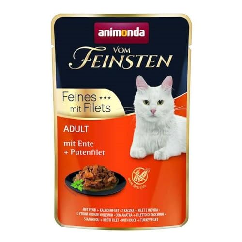 vom Feinsten Filet Katzenfutter nass mit Ente + Putenfilet (18 x 85 g), Katzenfutter nass ohne Getreide und Zucker von animonda, mitfrischen, fleischlichen Zutaten von animonda Vom Feinsten