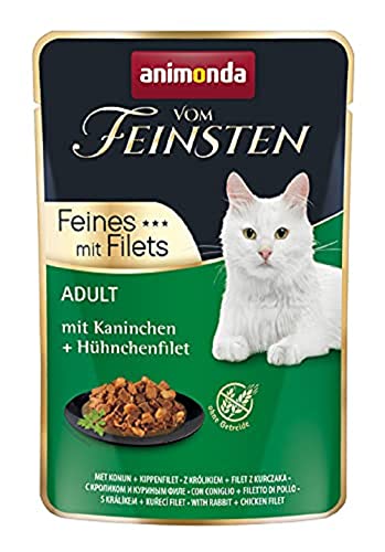 vom Feinsten Filet Katzenfutter nass mit Kaninchen + Hühnchenfilet (18 x 85g), Katzenfutter nass ohne Getreide und Zucker von animonda, mitfrischen, fleischlichen Zutaten von animonda Vom Feinsten