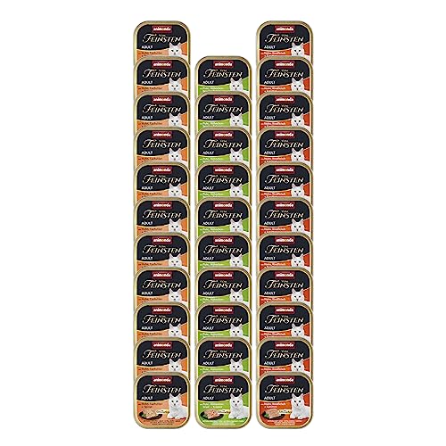 animonda Vom Feinsten Adult Katzenfutter, Nassfutter für ausgewachsene Katzen, Feinschmecker Vielfalt, 32 x 100 g von animonda Vom Feinsten