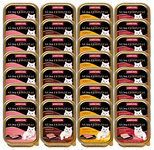 animonda Vom Feinsten Adult Katzenfutter, Nassfutter für ausgewachsene Katzen, Fleisch Vielfalt mit Geflügel, 32 x 100 g von animonda Vom Feinsten