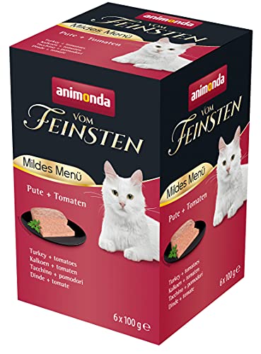 vom Feinsten Katzenfutter nass mildes Menü, Pute + Tomate (6 x 100g), Katzenfutter nass ohne Getreide und Zucker von animonda, mitfrischen, fleischlichen Zutaten von animonda Vom Feinsten