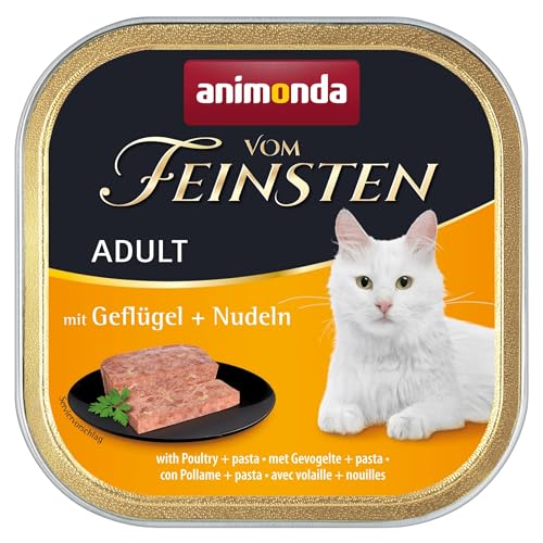 vom Feinsten Katzenfutter nass mit Geflügel + Nudeln (32 x 100g), Katzenfutter nass ohne Getreide und Zucker von animonda, mitfrischen, fleischlichen Zutaten von animonda Vom Feinsten