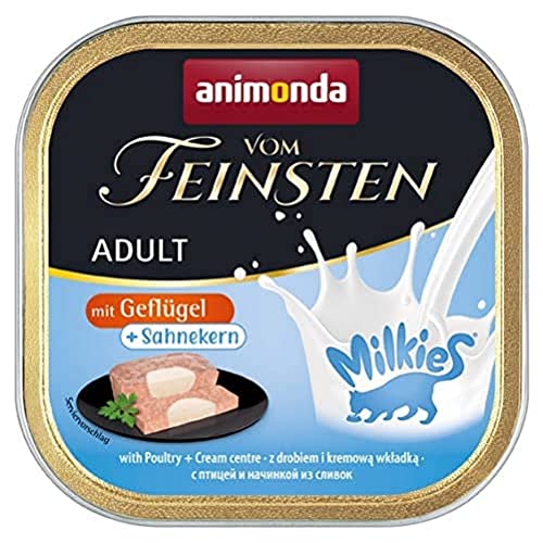 Animonda Vom Feinsten adult + Milchkern Katzenfutter, Nassfutter für ausgewachsene Katzen, 32er Pack (32 x 100 kg) von animonda Vom Feinsten