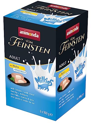 animonda Vom Feinsten Adult Katzenfutter, Nassfutter für ausgewachsene Katzen, mit Huhn + Milchkern, 6 x 100 g von animonda Vom Feinsten