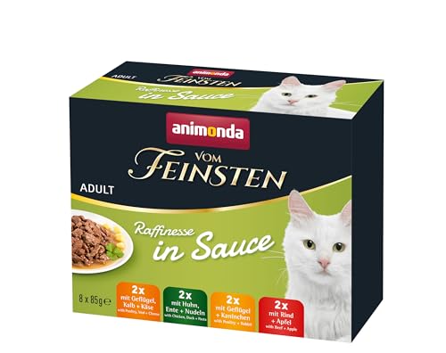 animonda Vom Feinsten Adult Katzenfutter Raffinesse, Nassfutter in Sauce für ausgewachsene Katzen, 8 x 85 g Mixpack von animonda Vom Feinsten