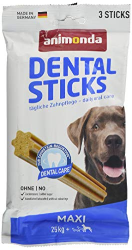 animonda Vom Feinsten Dental Sticks Kaustangen, Zahnpflegesnacks zur Unterstützung der Mundhygiene ausgewachsener Hunde,Maxi,3 Stück, 165 g von animonda Vom Feinsten