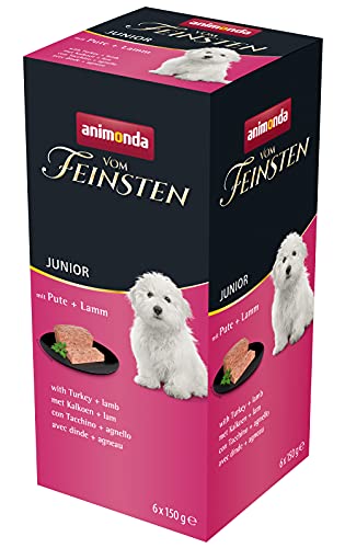 vom Feinsten Hundefutter nass mit Pute + Lamm ( 6 x 150g), Welpen Hundefutter ohne Getreide und Zucker von animonda, mitfrischen, fleischlichen Zutaten von animonda Vom Feinsten