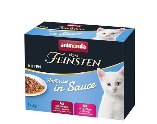 animonda Vom Feinsten Kitten Katzenfutter Raffinesse, Nassfutter in Sauce für Kitten, 8 x 85 g Mixpack von animonda Vom Feinsten