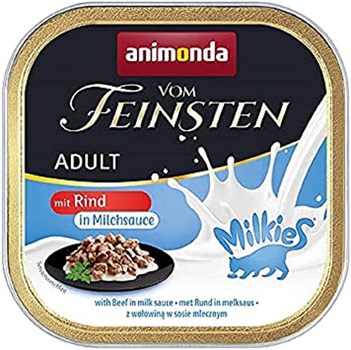 vom Feinsten Katzenfutter nass Milkies mit Rind in Milchsauce (32 x 100g), Katzenfutter nass ohne Getreide und Zucker von animonda, mitfrischen, fleischlichen Zutaten von animonda Vom Feinsten