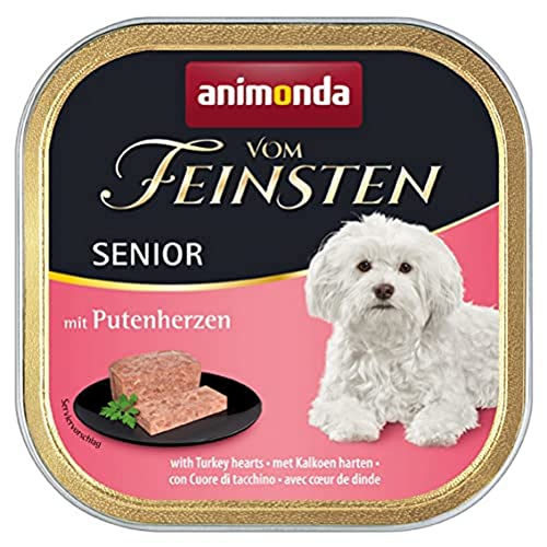 vom Feinsten Senior Hundefutter von animonda mit Putenherzen (22 x 150 g), Hundefutter ab 7 Jahren von animonda, ohne Getreide und Zucker, mitfrischen, fleischlichen Zutaten von animonda Vom Feinsten