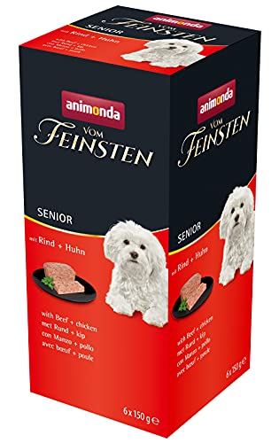 vom Feinsten Senior Hundefutter von animonda mit Rind + Huhn ( 6 x 150 g), Hundefutter ab 7 Jahren von animonda, ohne Getreide und Zucker, mitfrischen, fleischlichen Zutaten von animonda Vom Feinsten