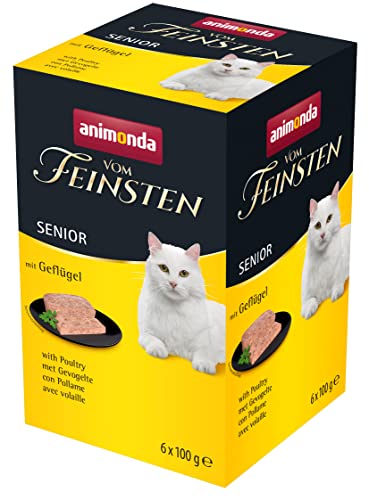 vom Feinsten Senior Katzenfutter nass Nassfutter mit Geflügel (6 x 100g), Katzenfutter ab 7 Jahren von animonda, ohne Getreide und Zucker, mitfrischen, fleischlichen Zutaten von animonda Vom Feinsten