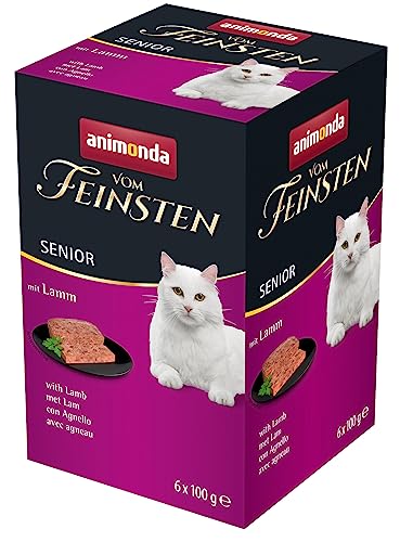 vom Feinsten Senior Katzenfutter nass Nassfutter mit Lamm (6 x 100g), Katzenfutter ab 7 Jahren von animonda, ohne Getreide und Zucker, mitfrischen, fleischlichen Zutaten von animonda Vom Feinsten