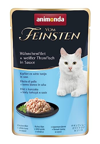 vom Feinsten Katzenfutter nass mit Hühnchenfilet + weißem Thunfisch (18 x 50g), Katzenfutter nass ohne Getreide und Zucker von animonda, mitfrischen, fleischlichen Zutaten von animonda Vom Feinsten