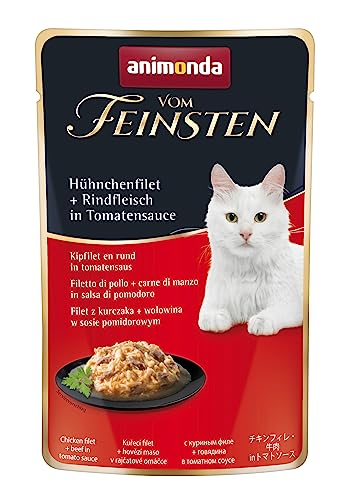 vom Feinsten Katzenfutter nass mit Hühnchenfilet + Rindfleisch (18 x 50g), Katzenfutter nass ohne Getreide und Zucker von animonda, mitfrischen, fleischlichen Zutaten von animonda Vom Feinsten