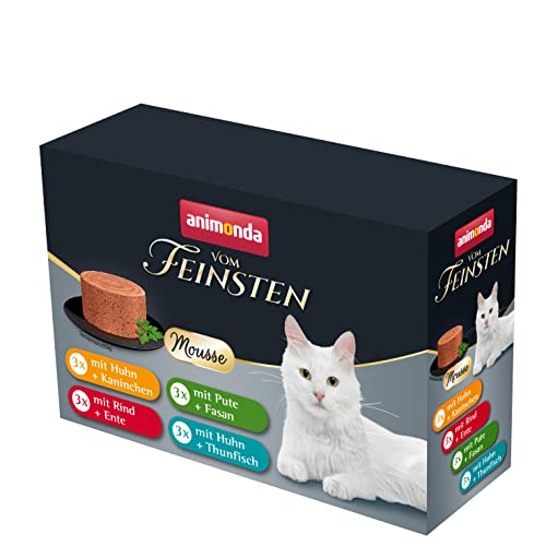 animonda Vom Feinsten Adult Mousse-Vielfalt (12 x 85 g), Nassfutter für ausgewachsene Katzen, Katzenfutter Mousse ohne Getreide und Zucker, zarte Mousse-Konsistenz von animonda Vom Feinsten