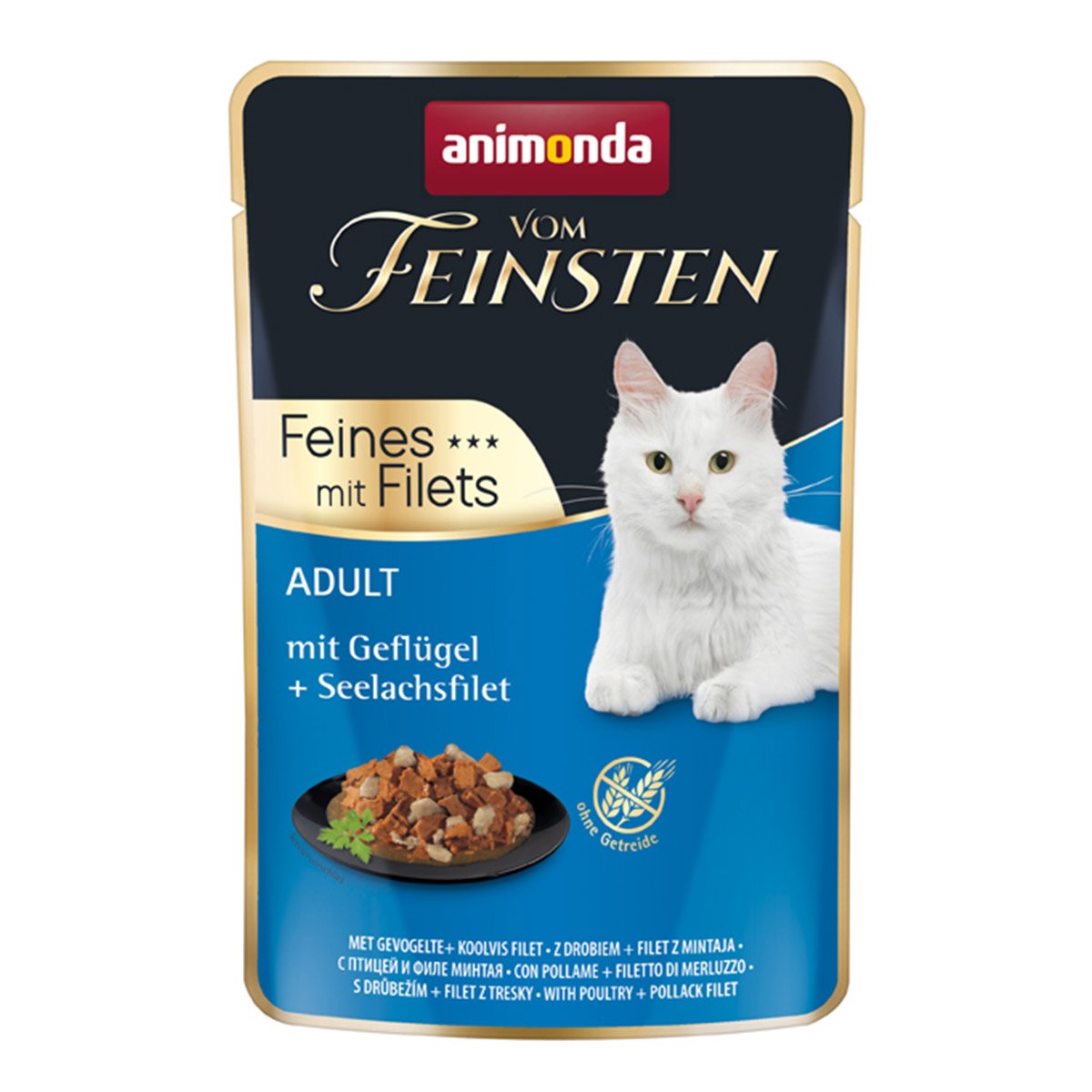 animonda vom Feinsten Adult mit Geflügel + Seelachsfilet 36x85g von animonda vom Feinsten