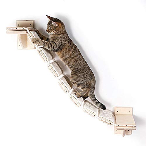 anne210 Katzen Hängebrücke Katzen Wandpark Katzen Kletterwand Katzentreppe Katzenleiter Schritte Pet Safe Wandhalterung Klettertreppe 100 cm von anne210