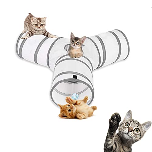 Aokuy Katzentunnel Katze Spielzeugund Katze Würfel Pop Up zusammenklappbare Kätzchen Indoor Outdoor Spielzeug-zusammenklappbare 3 Weg Katze Tube-für Katze, Welpen, Kitty, Kätzchen, Kaninchen … von Aokuy