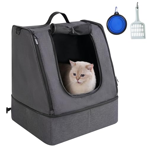 apollo walker Tragbare Katzentoilette mit wasserdichter Tasche mit Reißverschluss, kein Zusammenklappen mit hartem Bodeneinsatz an der Unterseite, kein Auslaufen, kein Geruch, einfach zu tragen, von apollo walker