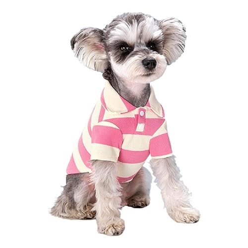 Hunde-Shirt, PoloT-Shirt, lässig, gestreift, Sommerkleidung für Welpen, modisches Oberteil, atmungsaktive Kleidung, Katzenanzüge, Hunde-Shirt, gestreiftes Hunde-Shirt, atmungsaktives Hunde-Shirt von apughize