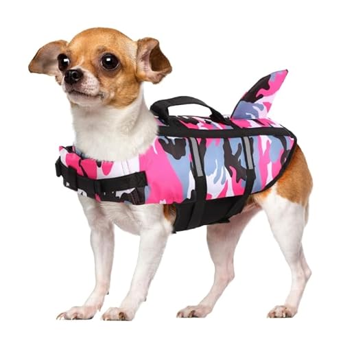 Pet Life Preserver Weste, Hundeschwimmweste, verstellbarer Gürtel mit Griff für Pool, verstellbare Sommerkleidung, Haustier-Schwimmerschutz von apughize