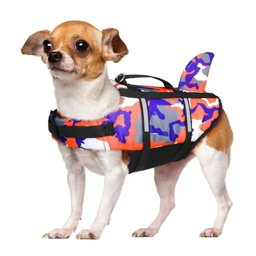 Pet Life Preserver Weste, Hundeschwimmweste, verstellbarer Gürtel mit Griff für Pool, verstellbare Sommerkleidung, Haustier-Schwimmerschutz von apughize