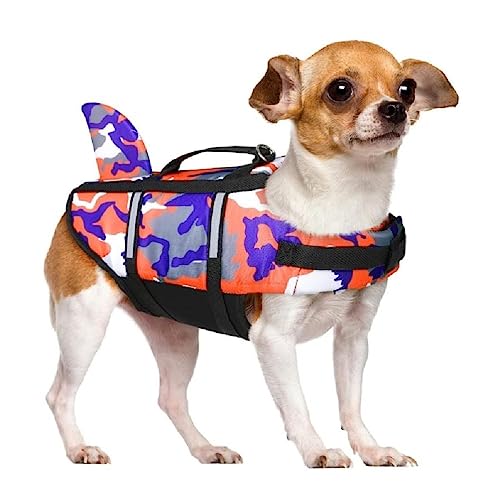 Pet Life Preserver Weste, Hundeschwimmweste, verstellbarer Gürtel mit Griff für Pool, verstellbare Sommerkleidung, Haustier-Schwimmerschutz von apughize